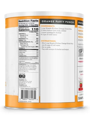 Orange Drink Mix BACK